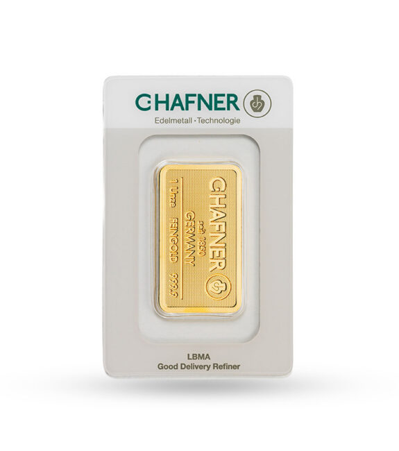1 unze c.Hafner Goldbarren guss